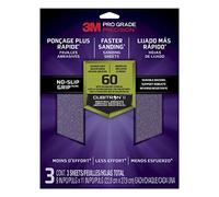 3M Feuilles à poncer 3M Pro-Grade Precision, grain 60 (gros), 26060TRI-3, 22,8 cm x 27,9 cm, 3/paquet