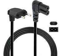3M Figure 8 EU Plug C7 Bipolar Power Cord C7 Power Cable,Type C Right Angle European Plug Power Cord for TV,PS5,PS4,PS3,Xbox Series X/S(Black)