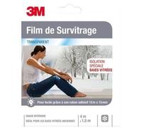 3M™Film de Survitrage pour Baies Vitrées Transparent 4m x 1,5m