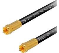 3m HDTV Sat Antennenkabel 4-Fach geschirmt Max 135dB Stahl-Kupfer Anschlusskabel RG6 Koax mit Kompressionssteckern VERGOLDET Koaxial Kabel 1080p Full HD 3D UHD Ultra 4K F-Stecker Schwarz