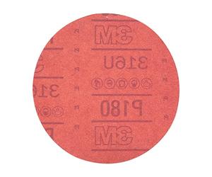 3M Hookit Lot de 50 disques abrasifs Rouges 01222, sans Trou, 15,2 cm, Grade 180+, pour ponçage Automatique, ponçage d'apprêt, ponçage E-Coat