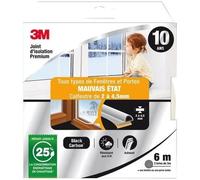 3M - Joint d’isolation - Porte et fenêtre - Mauvais état - 2 à 4,5 mm - 6 m - Blanc