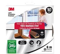 3M - Joint d’isolation - Porte et fenêtre - Très mauvais état - 2,5 à 6,5 mm - 6 m - Marron