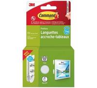 3M - Languette accroche-tableau - Adhésive - Auto-agrippante - Petite modèle - Supporte 2 kg - Lot de 12