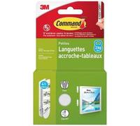 3M - Languette accroche-tableau - Adhésive - Auto-agrippante - Petite modèle - Supporte 2 kg - Lot de 4