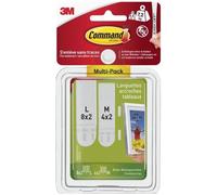 COMMAND Multi-Pack Languettes de fixation tableaux Command - 8M + 16L, blanc G