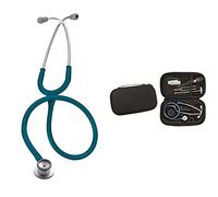 3M Littmann Stéthoscope Classic II Nouveau-Né 2124 Bleu Caraïbes + GIMA ÉTUI CLASSIC pour stéthoscope - noir.