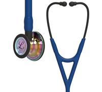 3M Littmann Stéthoscope de Diagnostic Cardiology IV, Tubulure Bleu Marine, Édition Rainbow Brillant, Base Noire et Lyre Noire, 69 cm, 6242