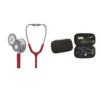3M Littmann Stéthoscope de Surveillance Classic III, Tubulure Bordeaux, 69 cm, 5627 + GIMA ÉTUI CLASSIC pour stéthoscope - noir.