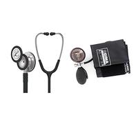 3M Littmann Stéthoscope de Surveillance Classic III, Tubulure Noire, 69 cm, 5620 & London pression artérielle tensiomètre Mètre, professionnel, Noir Manchette