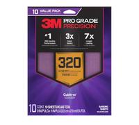 3M Lot de 10 feuilles abrasives de précision de qualité professionnelle avec poignée antidérapante, 22,9 x 27,9 cm, grain 320 (SHR320-PGP-10T)