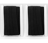 3M Lot de 2 bandes élastiques plates pour travaux manuels, artisanat, vêtements, bande élastique plate, tissu élastique de couture, 332, 30 mm x 03 m, noir