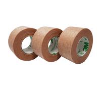 3M Lot de 3 rouleaux de ruban chirurgical hypoallergénique Micropore Marron clair 2,5 cm x 10 m