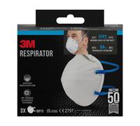3M Masque anti-poussière 8810 – FFP2 sans soupape – Blanc, lot de 3