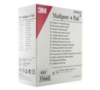 3M Medipore + Pad Pansement Adhésif Stérile 10x10cm Pièces 25 (3566E)