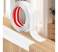 3M Moulure murale décorative, Baguette d'angle, Plinthe & Cornière PVC (Auto-adhésive) - Facile à poser et résistante - Protection des bords pour murs, sols, meubles (Blanc, 2CM)