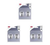 3M Moyen Crochet Adhésif Gris Ovale - 2 Crochets (Lot de 3)