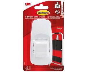 3M - Patère adhésive - 1 tête - Supporte 3,4 kg - Blanc - Lot de 1