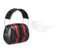 3M PELTOR Optime III H540A - H54001, Casque anti bruit, Protection auditive de travail, SNR = 35 dB & Surlunettes de sécurité 3M™ Visitor 71448-00001M