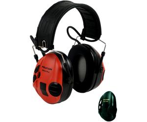 3M PELTOR SportTac, 26 dB, coquilles noires/rouges, serre-tête pliable, STAC-RD x1 morceau