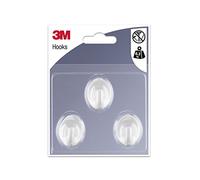 3M Petit Crochet Adhésif Blanc Ovale - 3 Crochets