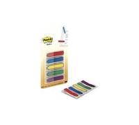 Post-it Étui transparent pour notes d'index 11,9 x 43,2 mm 5 blocs de 20 couleurs assorties, Rouge