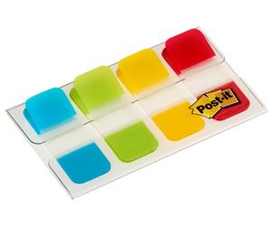 3M Post-it Index Strong 676-ALYR, 4 x 10 bandes adhésives dans un étui, turquoise, vert, jaune, rouge, 16 mm x 38 mm x24 morceau