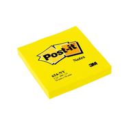 3M Post-it Notes 654NGE, 76mm x 76 mm, jaune fluo, 1 bloc de 100 feuilles x72 morceau