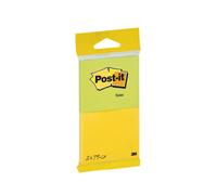 3M Post-it Notes 6720-YG, 76 mm x 63,5 mm, jaune fluo, vert fluo, 2 blocs de 75 feuilles x16 morceau