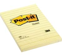 Post-it Note repositionnable Ligné 102 x 152 mm Jaune pastel