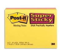Post-it Note adhésive 7100043258 203 mm x 152 mm vert fluorescent, orange fluorescent, rose ultra,