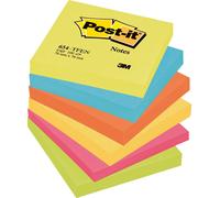 3M Post-it Notes, Energetic Collection, 76 mm x 76 mm, 100 feuilles/bloc, 6 blocs/paquet, 100% PEFC, SGSCH-PEFC-COC-110078 x12 morceau