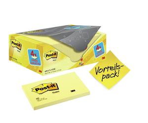 3M Post-it Notes Promotion 655Y-20, 20 blocs de 100 feuilles dans un carton à prix avantageux, jaune, 127 mm x 76 mm x10 morceau