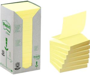 3M Post-it Recycling Z-Notes Tower R330-1T, 76 mm x 76 mm, jaune, 16 blocs de 100 feuilles x10 morceau