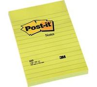 Post-it notes adhésives 102 x 152 mm ligné jaune 100 feuilles