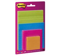3M Post-it Super Sticky Notes 4622-OPBG, différentes tailles, différentes couleurs, 4 blocs à 45 feuilles x18 morceau