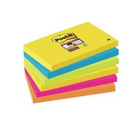 3M Post-it Super Sticky Notes 6556SR, 76 mm x 127 mm, vert fluo, orange fluo, ultra bleu, ultra jaune, ultra rose, 6 blocs à 90 feuilles x12 morceau