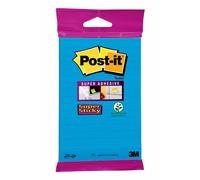 3M Post-it Super Sticky Notes 6844LNB, 102 mm x 152 mm, bleu, 1 bloc à 45 feuilles x12 morceau