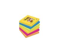 Post-it Note adhésive 6556SR 127 x 76 mm – vert fluorescent, orange fluorescent, bleu ultra, jaune