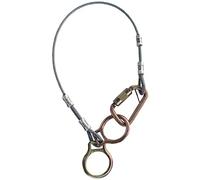 3M Protecta PRO 2190102 Tie-Off Adaptor, 6-Foot, 1/4-Inch Galvanized Cable Dual-Ring, Carabiner At One End, Two D-Rings At The Other, Silver