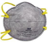 3M Respirateur jetable 9913, avec charbon actif (pour vapeurs organiques), FFP1 NR D, sans valve, 20 unités (lot de 1)