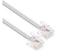 3m RJ11 Câble de Rallonge ADSL Cordon Internet Haute Vitesse BT Large Bande Mâle vers Mâle Routeur et Modem vers RJ11 Prise Téléphonique, Microfiltre, Fil de Ligne Terrestre (Blanc)