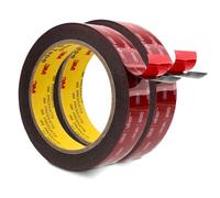 3M Ruban Adhésif Double Face 5925 25 mm x 4,7 m Noir 2 Rouleaux De 0,6 mm d'Épaisseur Mousse 5925 Très Résistante Pour Décoration De Voiture Maison Bureau