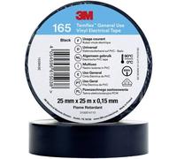 3m - Ruban D'Isolation électrique En Pvc 165bk8e - Ruban Adhésif 0,025m 25mm Noir Temflex165 Sw25x25 Deutschland 7100184820
