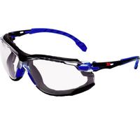 Lunettes de protection 3M Solus 1000, branches bleues/noires, traitement anti-buée/anti-rayures Scotchgard (K&N), écran transparent, monture en mousse et serre-tête, S1101SGAFKT-EU x1 morceau