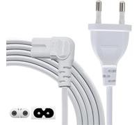 3M Samsung TV Cable EU Flat Plug-Câble d'alimentation Certifié à Angle-Droit IEC-C7-Compatible avec PS5 PS4 Slim Xbox Series S X Cordon Alimentation LG TV Imprimant-3-Mètres Blanc