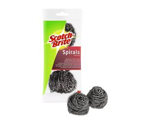 3M Scotch-Brite Spirale en acier inoxydable IS3, petite, abrasive, pour surfaces non sensibles, couleur : argent, paquet de 3 x12 morceau