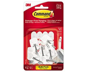 3M Scotch CMD-HK Crochets de commande: Small Wire Hook - Value Pack [9 hooks per pack] (blanc)