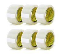 3M Scotch Lot de 6 rouleaux de ruban adhésif d'emballage 305 PP, déroulement silencieux, de qualité 3M, 66 m x 50 mm, transparent