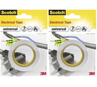3M Scotch Ruban Electrique 10 m x 15 mm Blanc (Lot de 2)